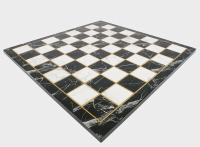 Chess Board: 17&quot; Black Marble Decoupage