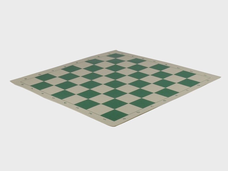 Chess Mat 20" with 2.25" Squares - Green Ivory Vinyl