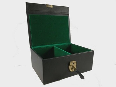 Chess Box: Black Vinyl with Divider, Lock &amp; Key