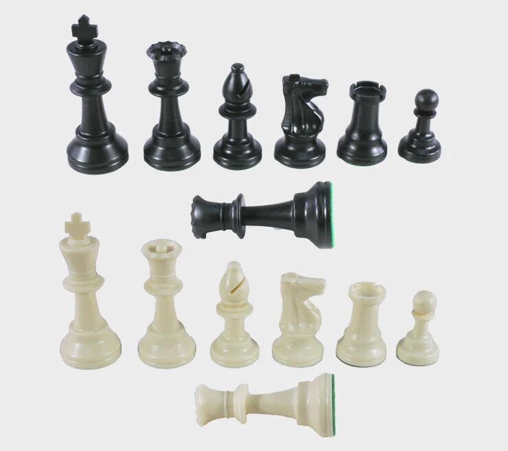 Chess Pieces: 3.75&quot; Triple Weight Plastic Tournament Set