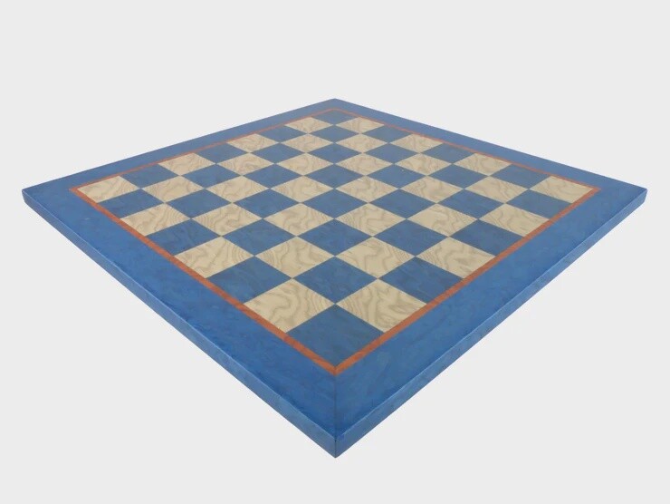 Chessboard - 15.5&quot; Blue &amp; Tan Veneer