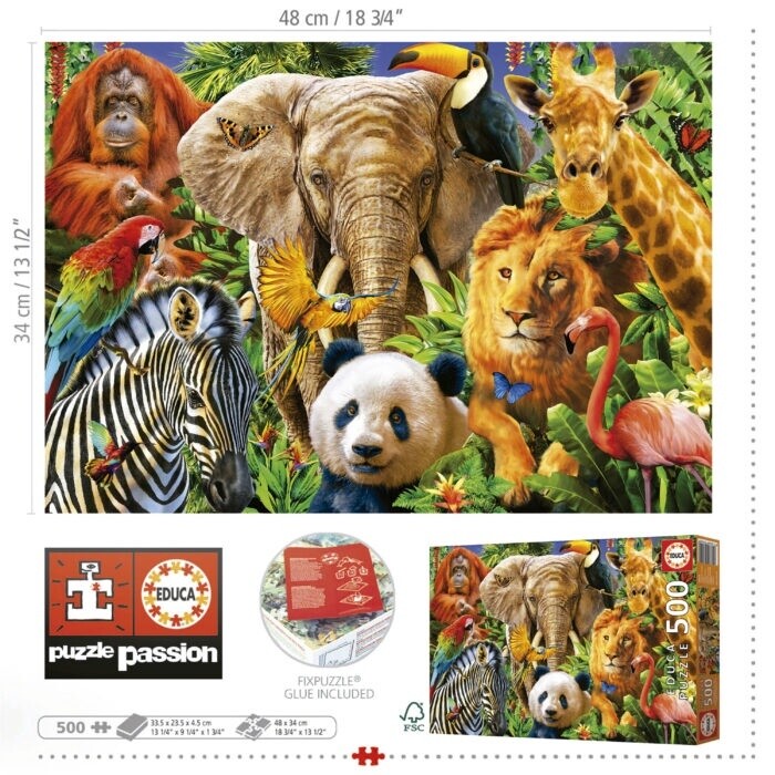 Wild Animal Collage - 500 Pieces
