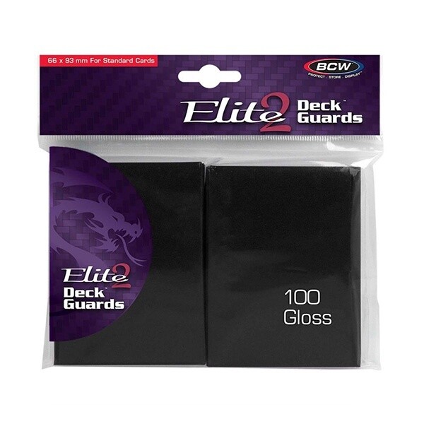 Sleeves: Elite2 Deck Guards- Glossy- Black (100)