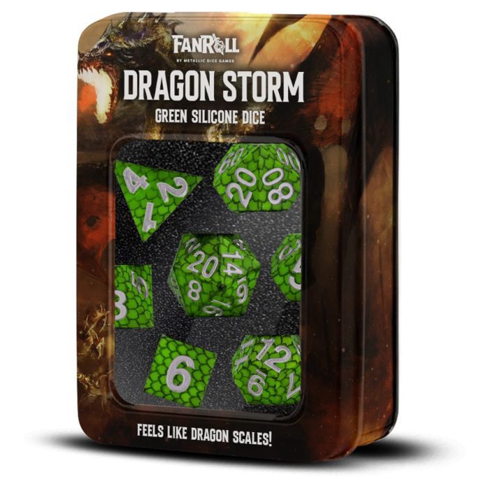 Dice: 7-Set Silicone - Dragon Storm Green Dragon Scales