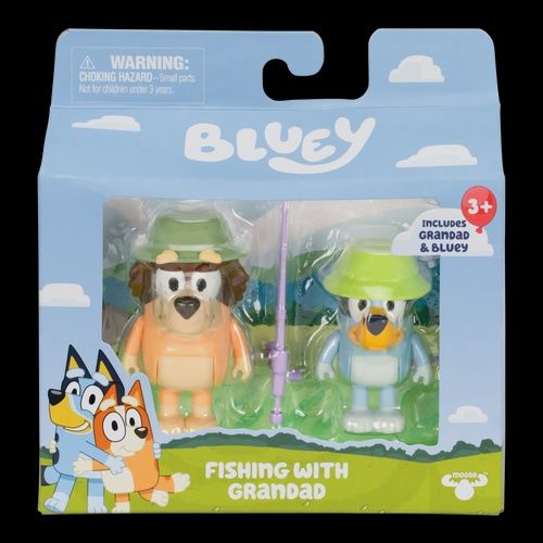 Bluey Figure 2-Pack: Fishing with Grandad