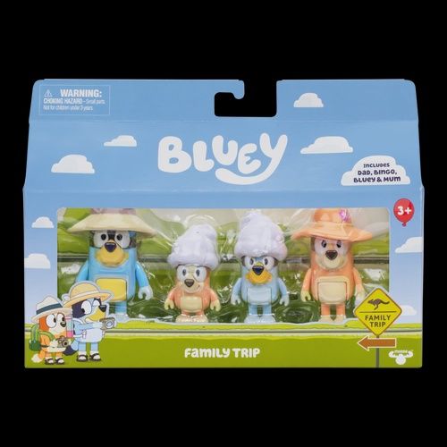 Bluey Figure 4-Pack: Family Trip