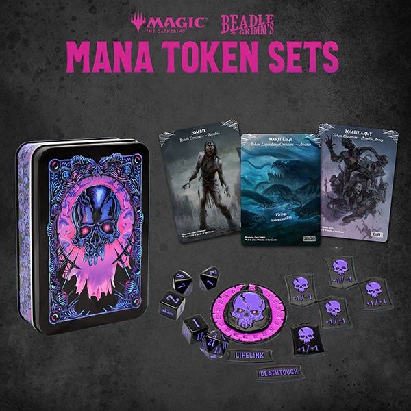 Magic the Gathering: Black Mana Metal Token Set