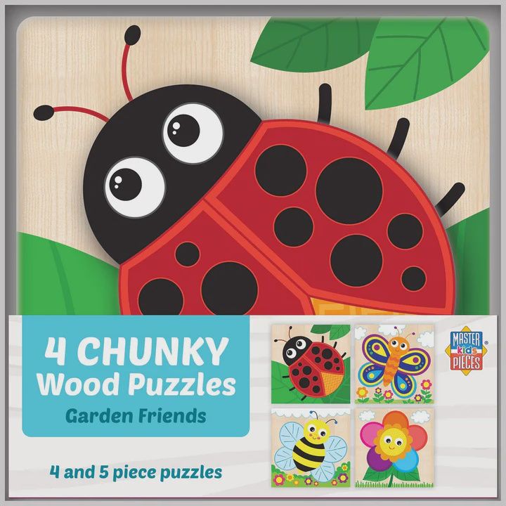 Garden Chunky Wood Puzzle - 4 Pack