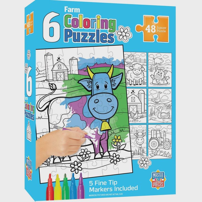 Farm Coloring Puzzles - 6 Pack