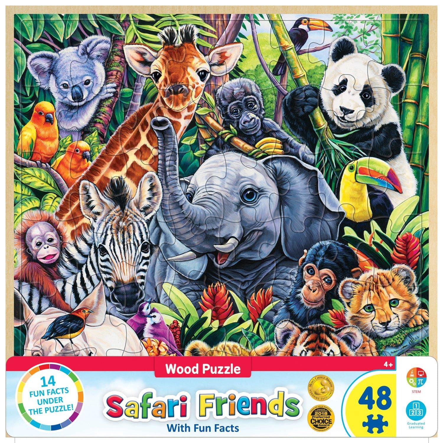 Safari Friends Wood Puzzle - 48 Pieces