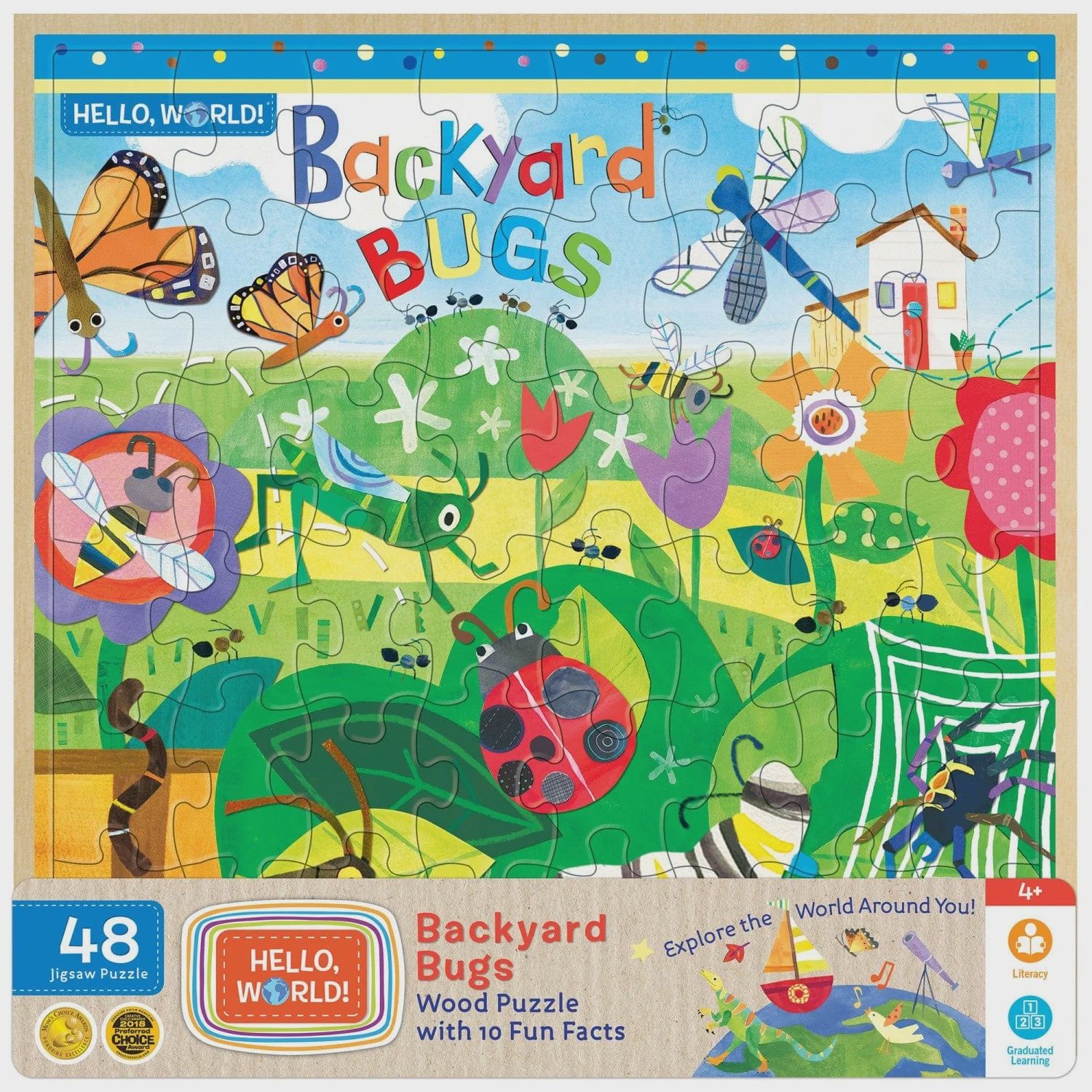 Hello World: Backyard Bugs Wood Puzzle - 48 Pieces