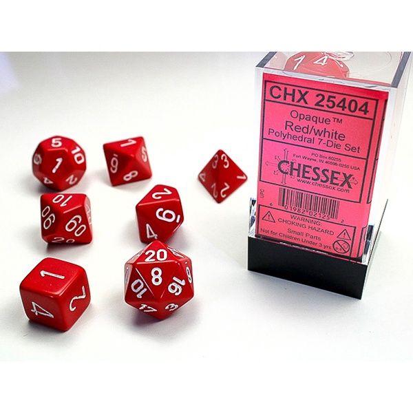 7-Die Set Opaque: Red/White