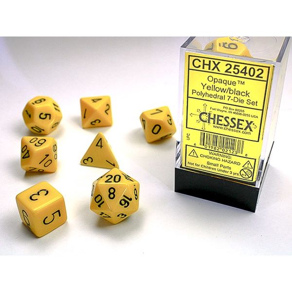 7-Die Set Opaque: Yellow/Black