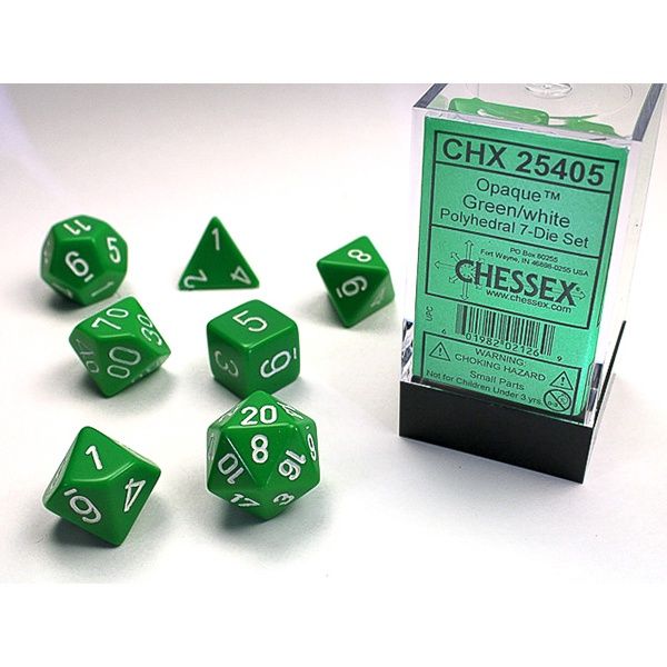 7-Die Set Opaque: Green/White