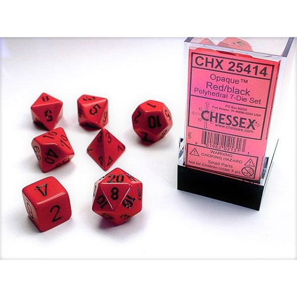 7-Die Set Opaque: Red/Black