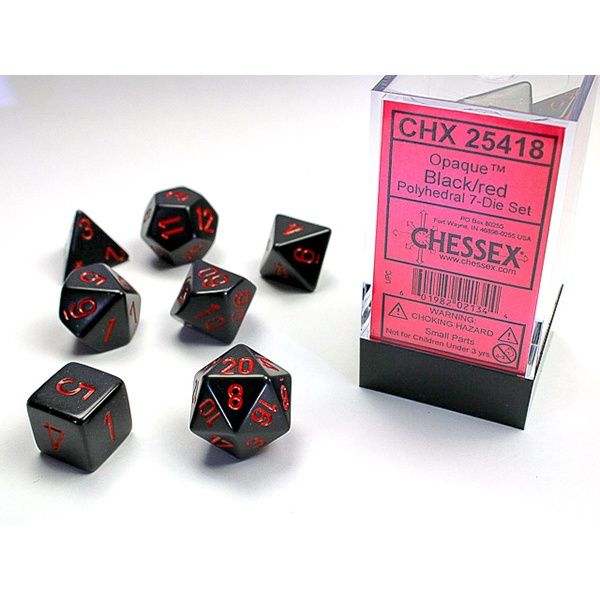 7-Die Set Opaque: Black/Red