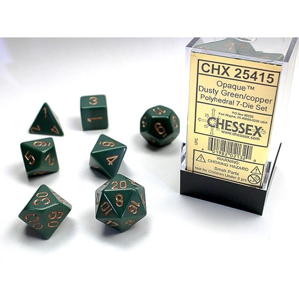 7-Die Set Opaque: Dusty Green/Copper