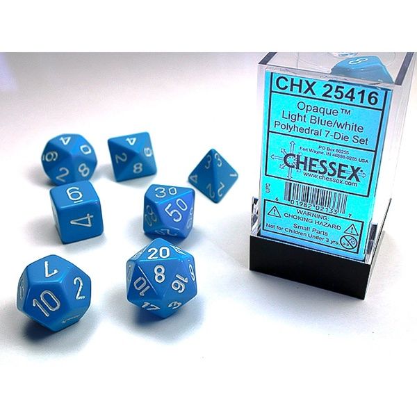 7-Die Set Opaque: Light Blue/White