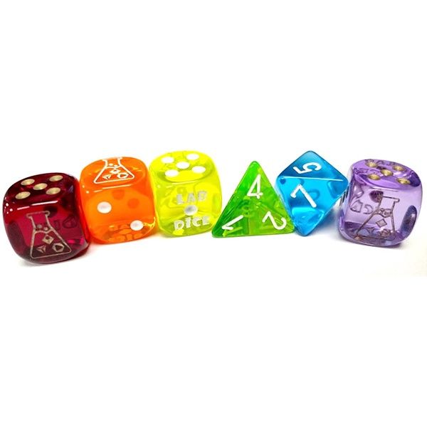 7-Die Set Translucent: Rad Green/White (Lab Dice 7)