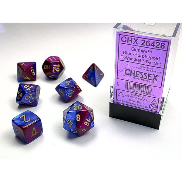 7-Die Set Gemini: Blue-Purple/Gold