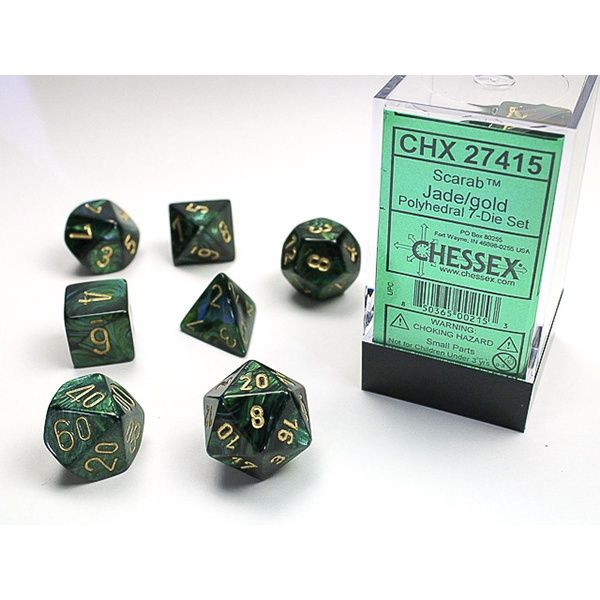 7-Die Set Scarab: Jade/Gold