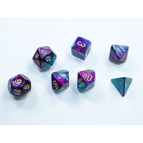 7-Die Set Mini Gemini: Purple-Teal/Gold