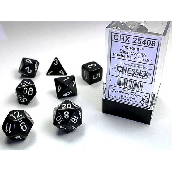 DIE: 7-Set Black Opaque with White