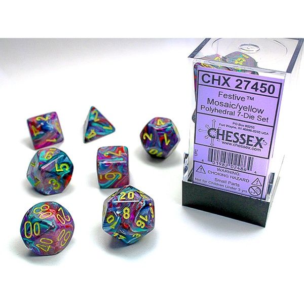 Dice: 7-Set Festive Mosaic with Yellow