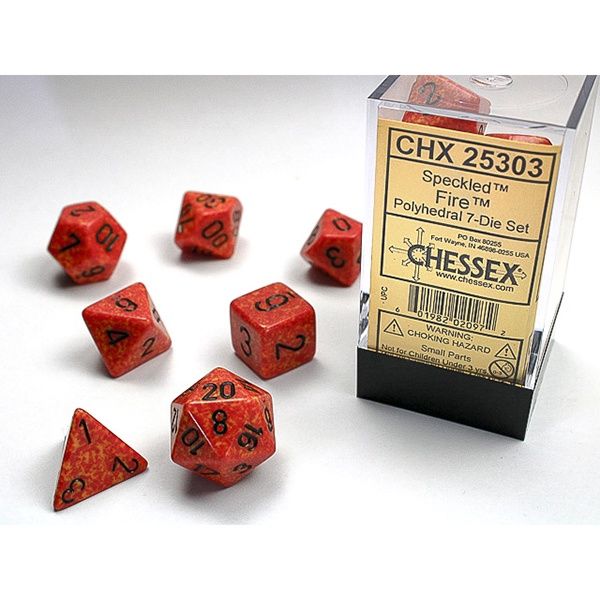 Dice: 7-Set Fire Speckled