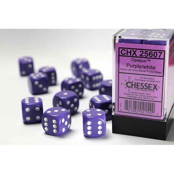 D6 Block: 16mm 12D6 Opaque Purple