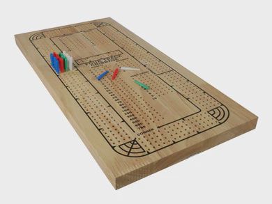 Cribbage 4-Track Natural Wood Board