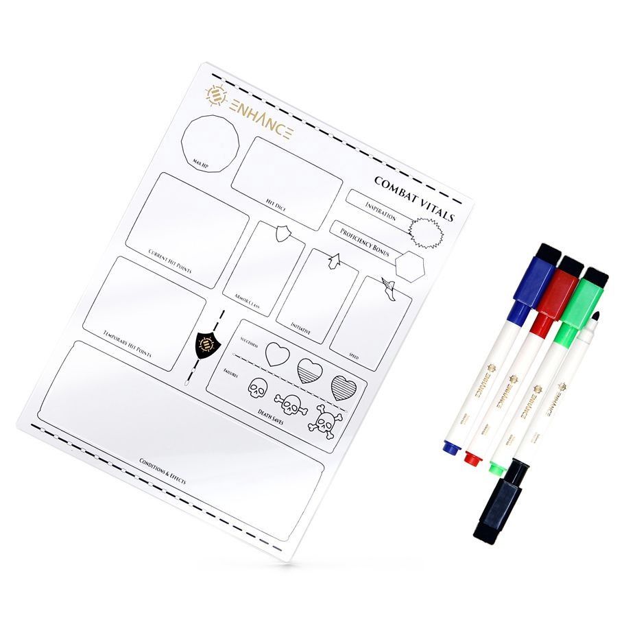 Enhance: D&amp;D 5 Acrylic Character Sheet Set