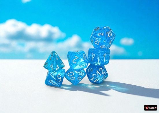 Dice: 7-Set - Mega Hedrals Festive Luminary Sky with Silver