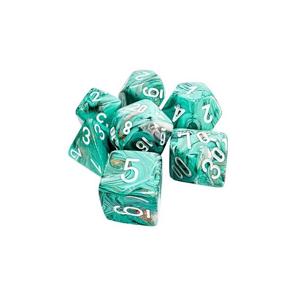 7-Die Set: Mega-Hedrals Marble - Oxi-Copper with White