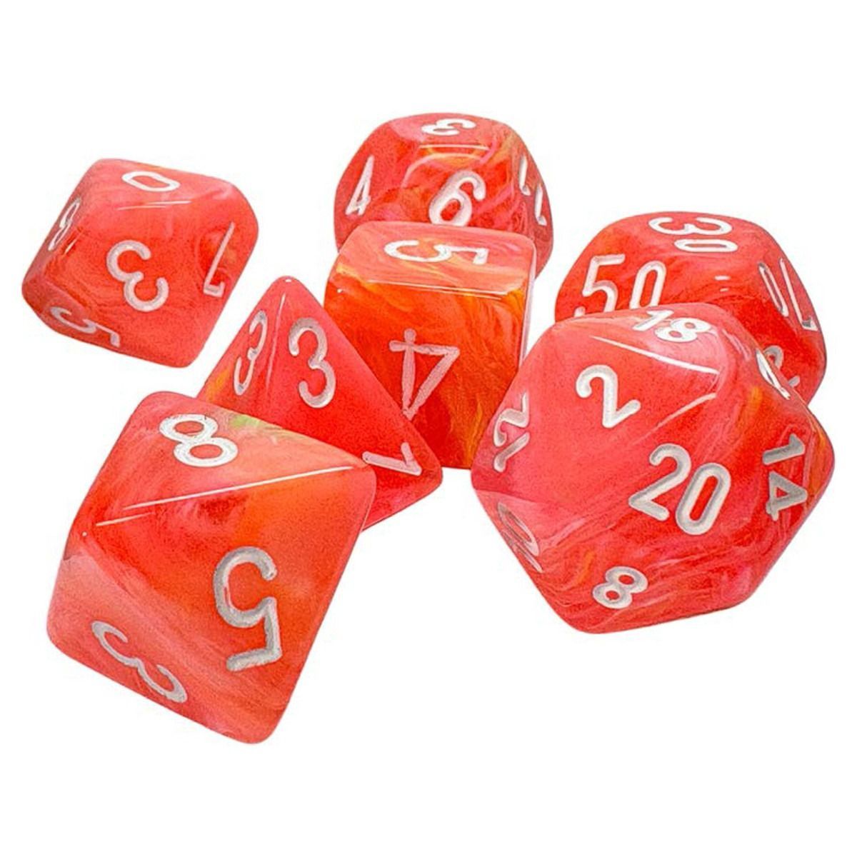 Dice: 7-Set Mega - Hedrals Festive Dahlia with White