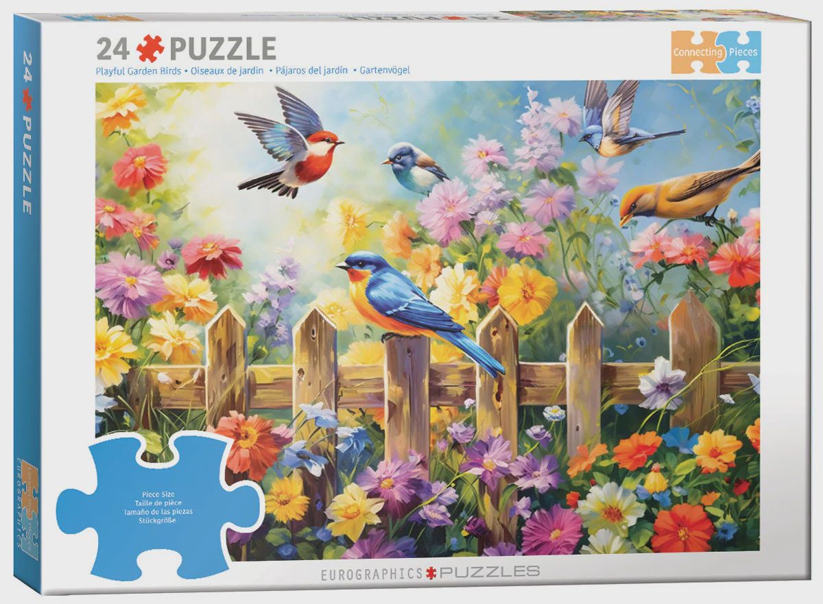 Playful Garden Birds - 24 Pieces
