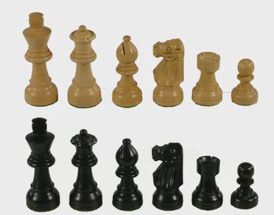Chess Pieces: 3" Black &amp; Boxwood French Knight