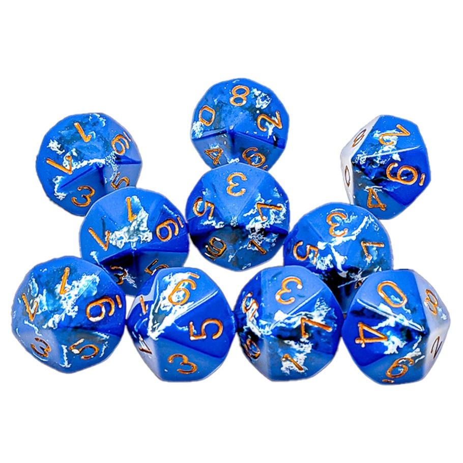 DIE: D10 Brush Dice - Wavebreak