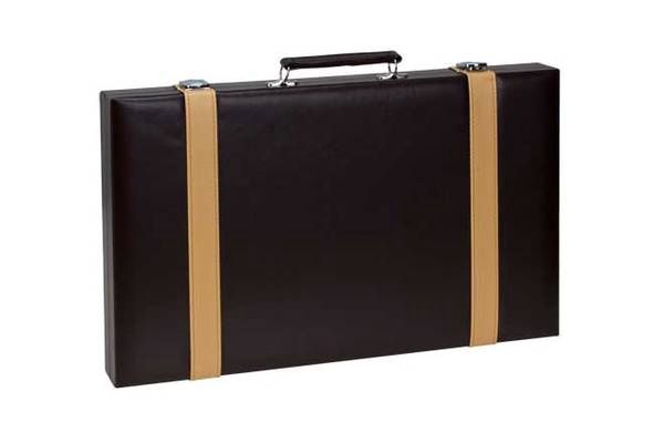 Backgammon: 18" Brown &amp; Tan Briefcase