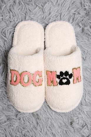 Dog mom slippers - Pink S/M