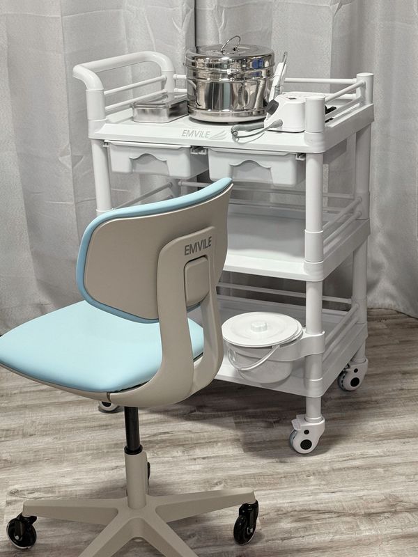 CARRO AUXILIAR 3 ESTANTES + SILLA CUR-PRO