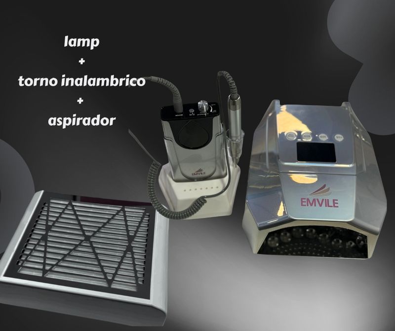 KIT ASPIRADOR 80W + TORNO Y LAMPARA UV LED INAMABRICO