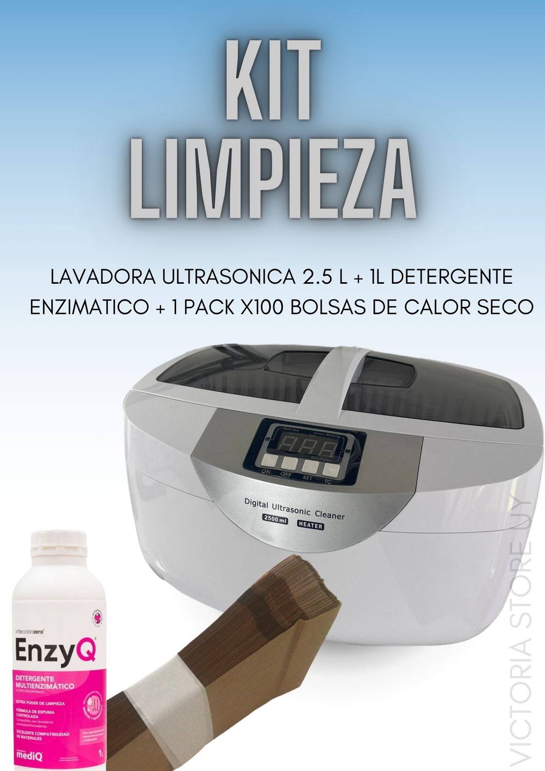 KIT LIMPIEZA - LAVADORA 2.5L + ENZYQ + SOBRES