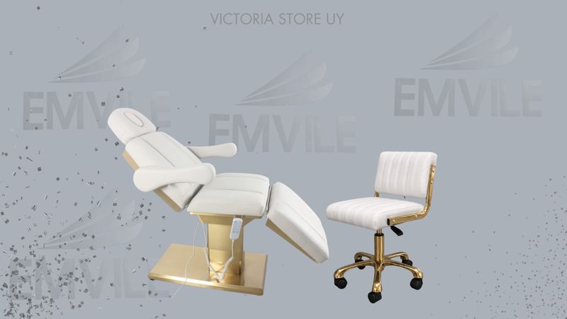 CAMILLA ELÉCTRICA BASE GOLD + SILLA CUR-PRO