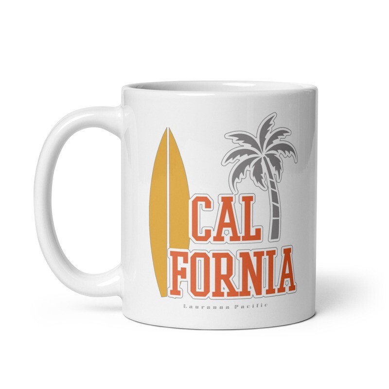 California Surfboard White Coffee Mug