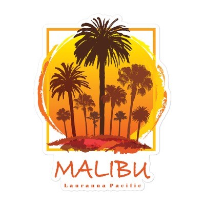 Malibu California Sunset Palms Sticker