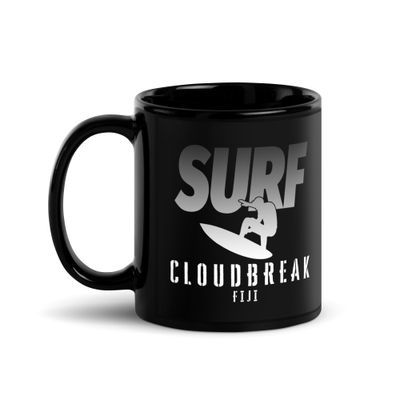 Surfing Cloudbreak in Fiji, Cool Surfer Black Coffee Mug