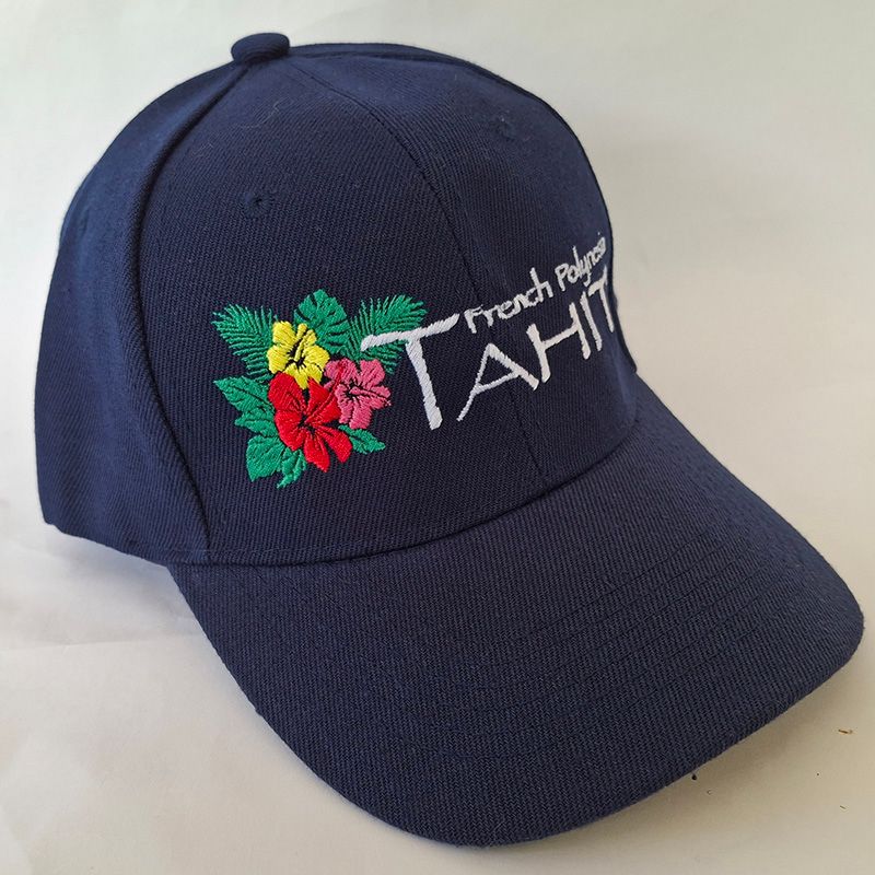 Tahiti Hibiscus Embroidered Baseball Cap