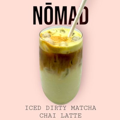 Iced Dirty Matcha Chai Latte