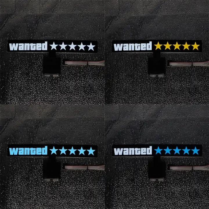 GTA V &#39;Wanted&#39; LED car sticker